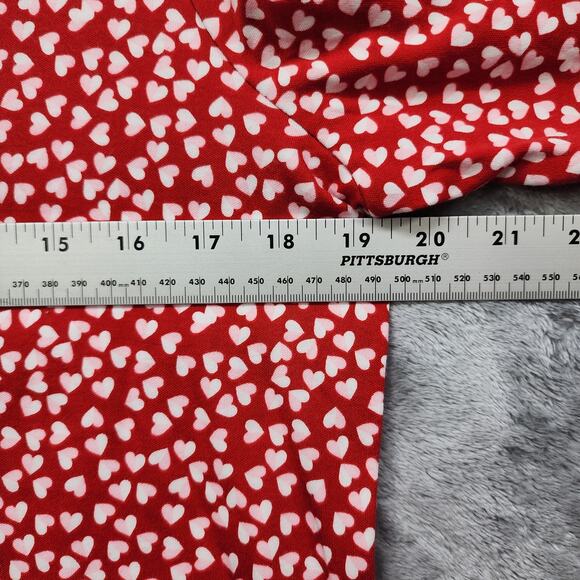 Charter Club Top Womens M Red Heart Print Pima Cotton Button-Shoulder Pullover - Picture 7 of 9